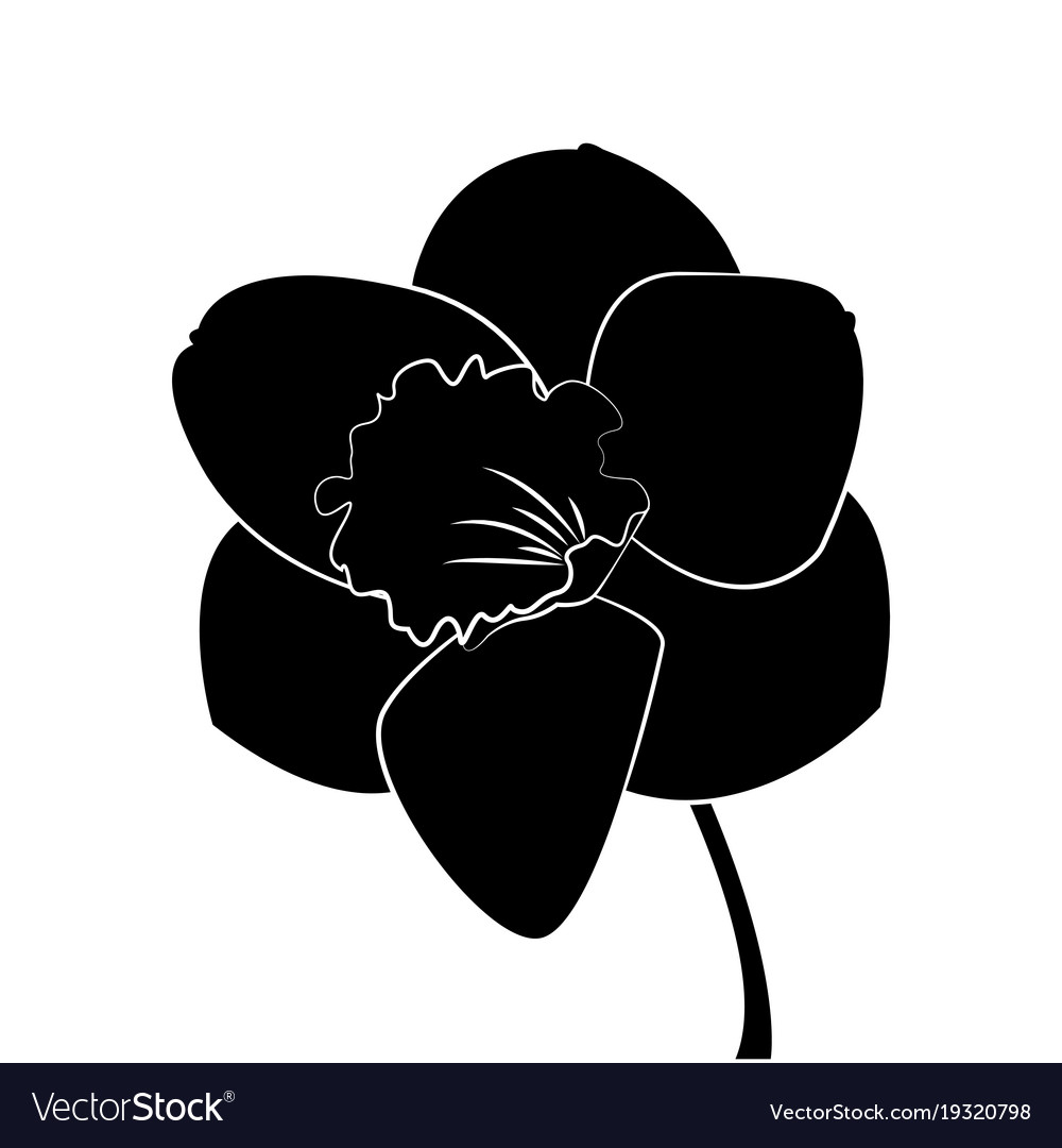 Download Cute silhouette flower Royalty Free Vector Image