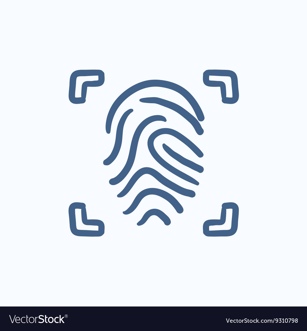 Fingerprint Scanning Sketch Icon Royalty Free Vector Image