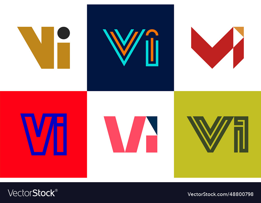 Set of letter vi logos Royalty Free Vector Image