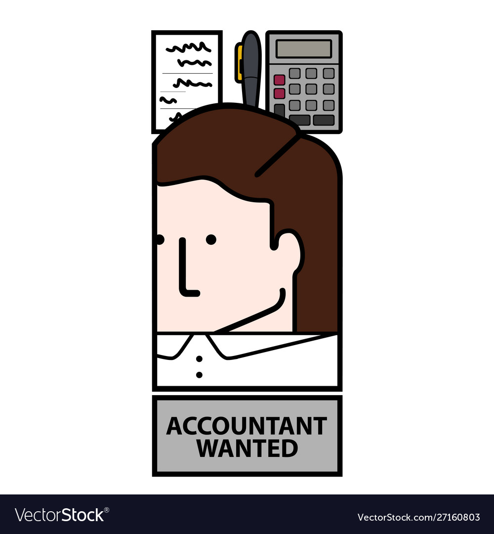 Accountant wanted avatar image Royalty Free Vector Image