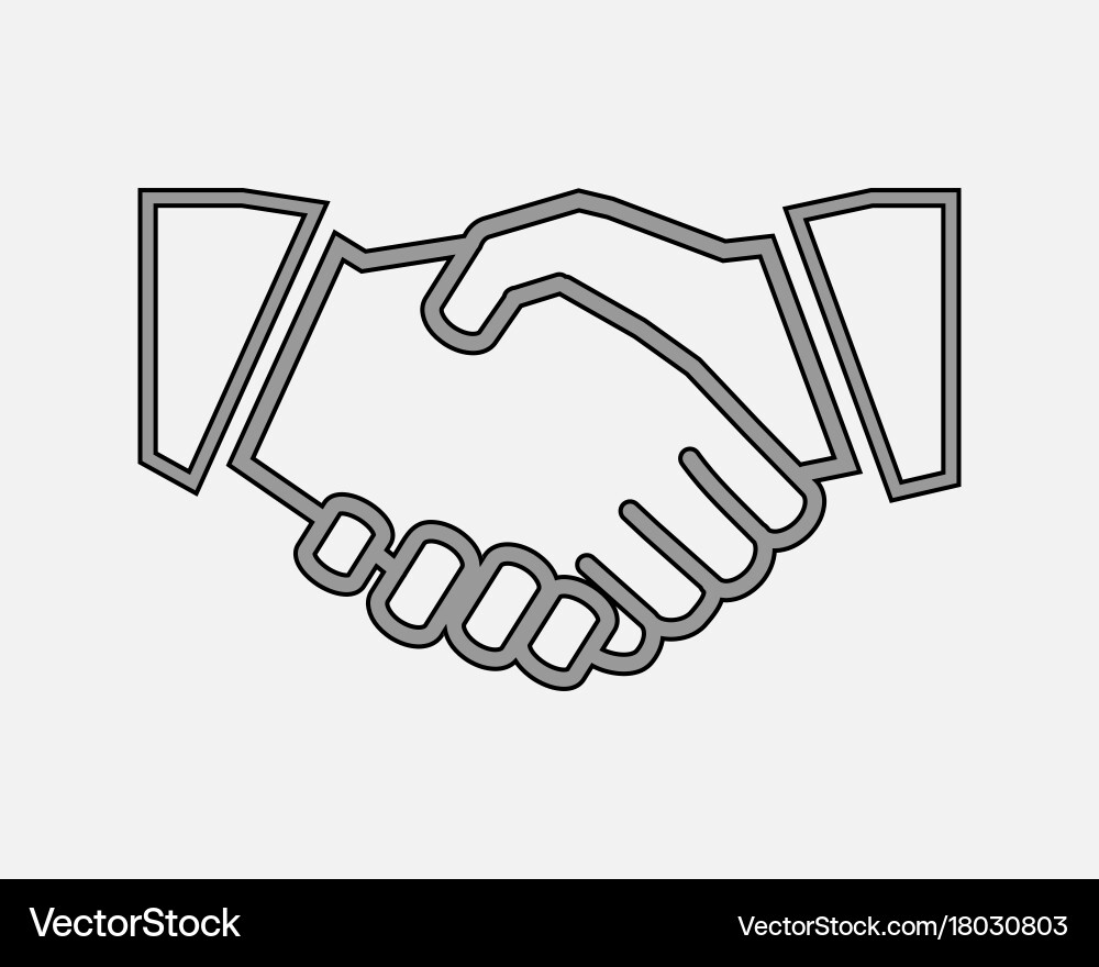 Business handshake solid icon Royalty Free Vector Image
