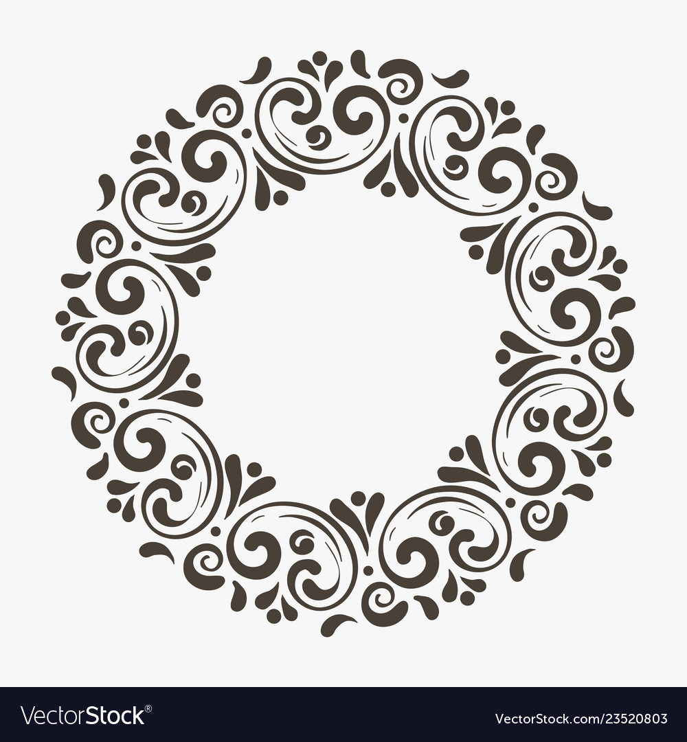 Elegant hand drawn retro floral frame Royalty Free Vector