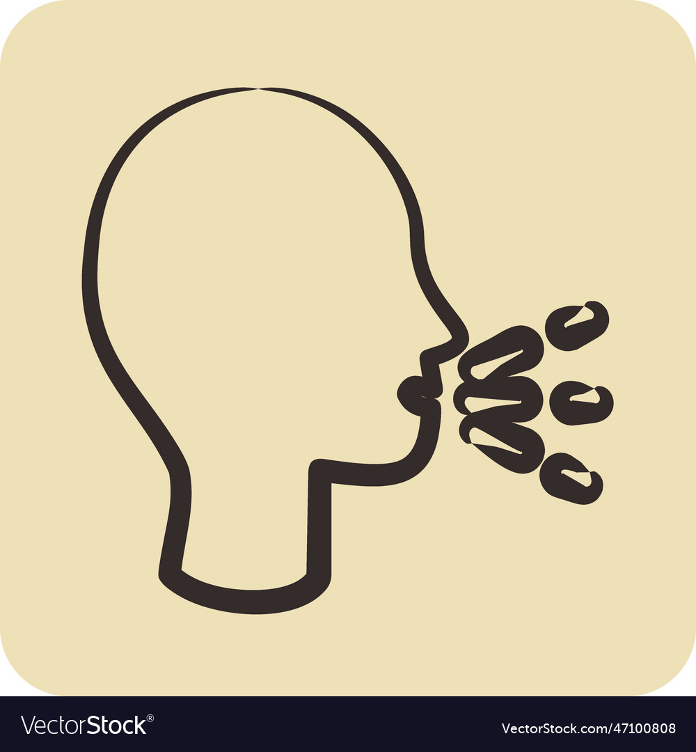 Icon sneezing suitable for flu symbol hand drawn Vector Image