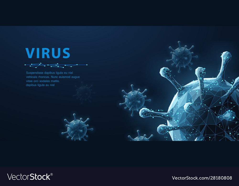 Virus Abstract 3d Viral Microbe Isolated Vector Image