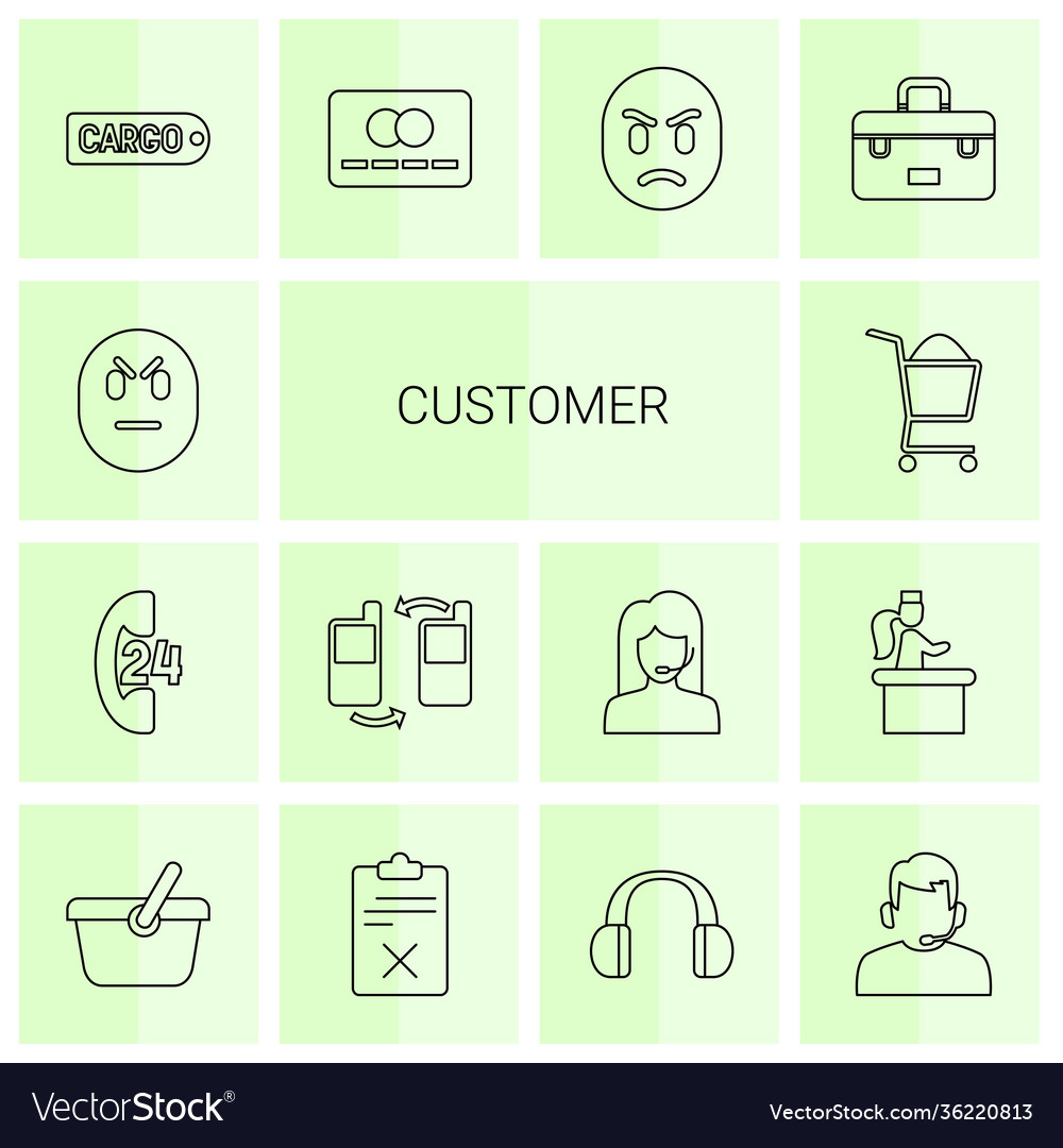 14 customer icons Royalty Free Vector Image - VectorStock