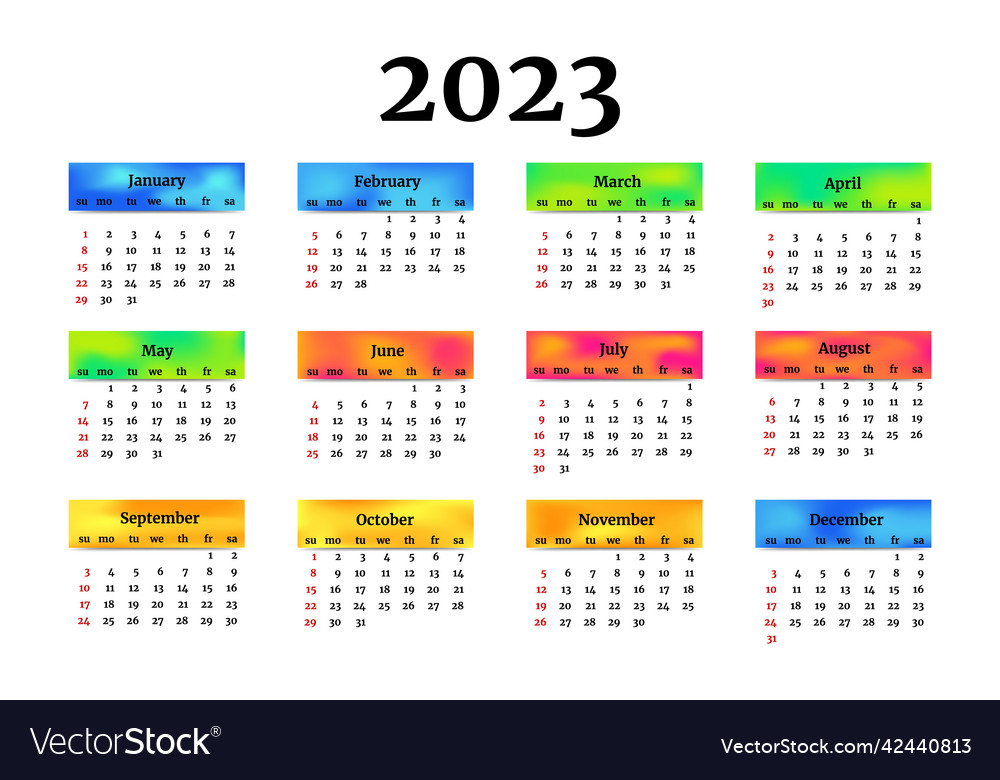 Calendar for 2023 isolated on a white background Vector Image