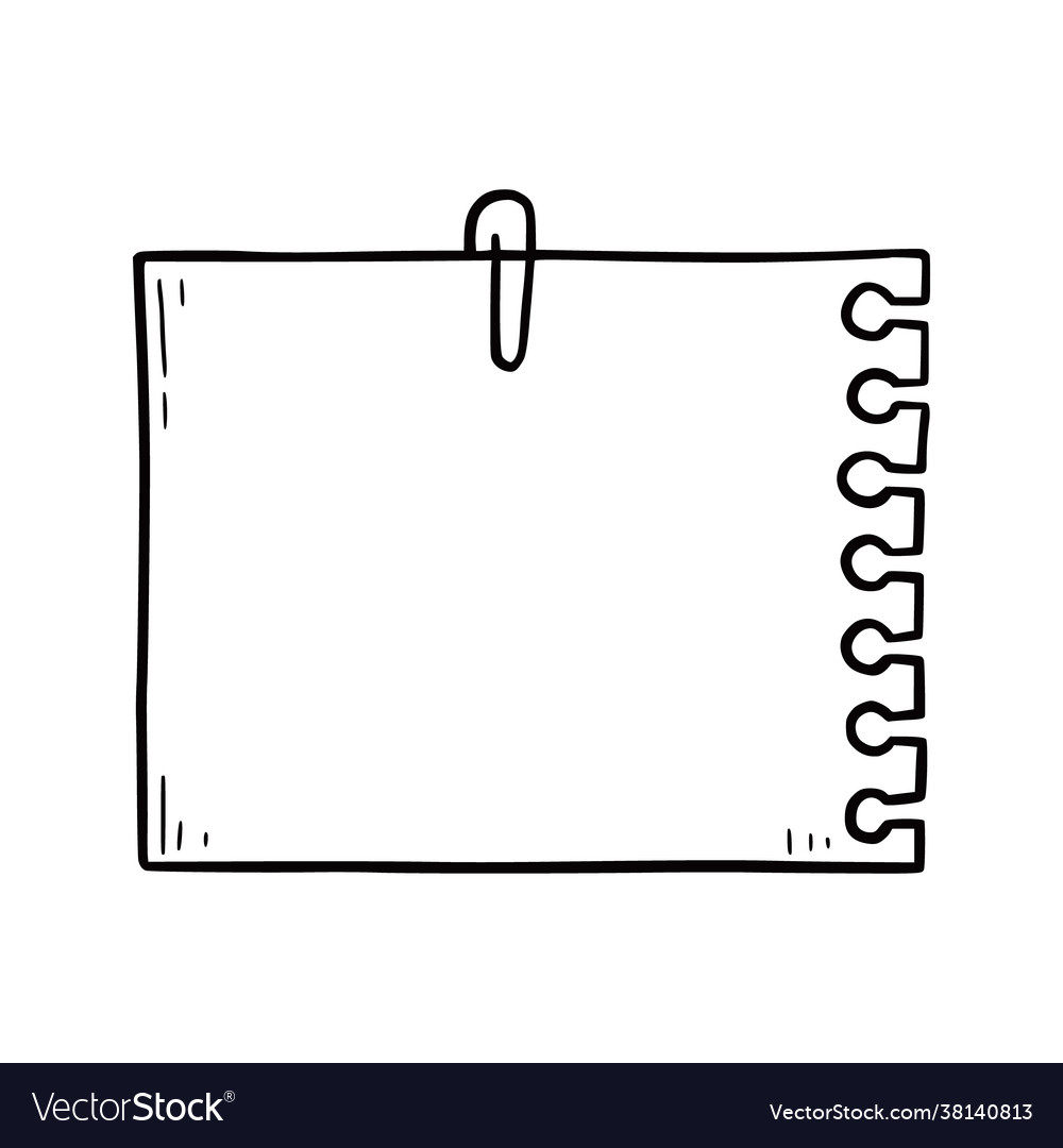 Hand drawn paper memo sticky doodle Royalty Free Vector