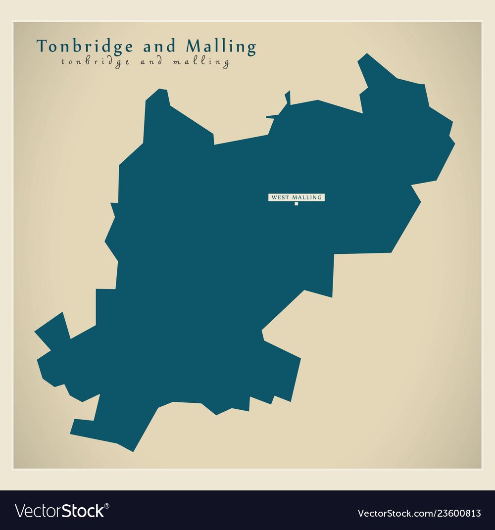 Modern map - tonbridge and malling district uk Vector Image