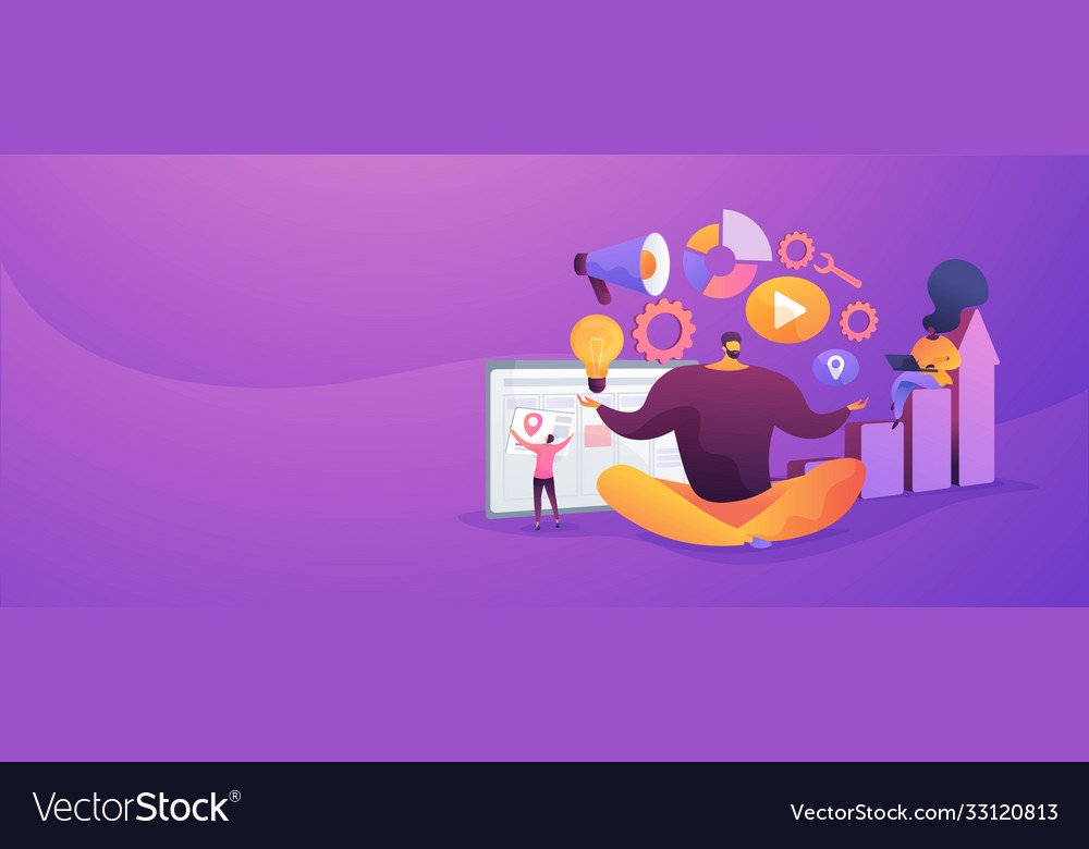 Self management concept banner header Royalty Free Vector