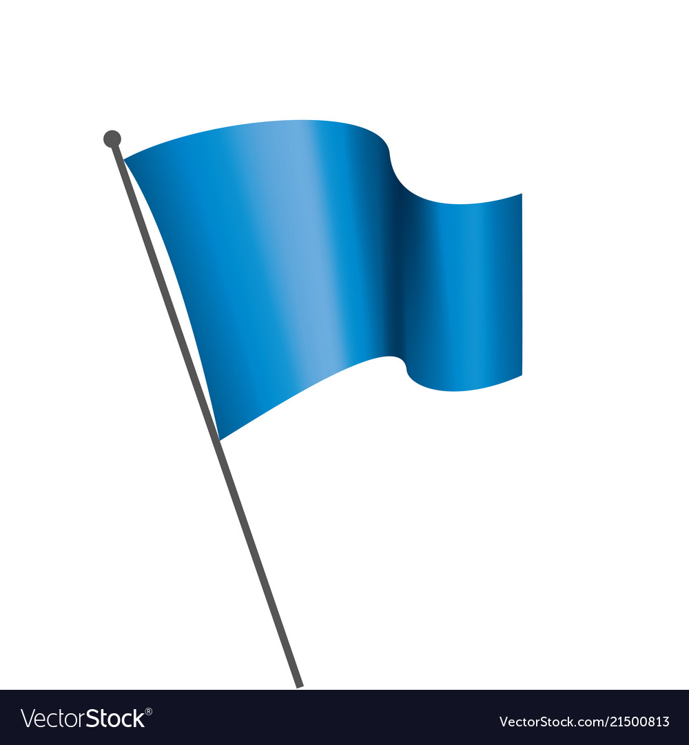 Waving the blue flag on a white background Vector Image