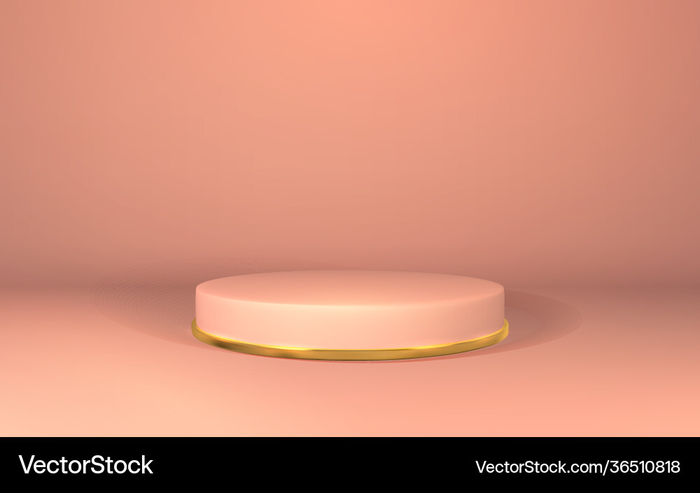 3d pink pedestal podium display on empty room Vector Image