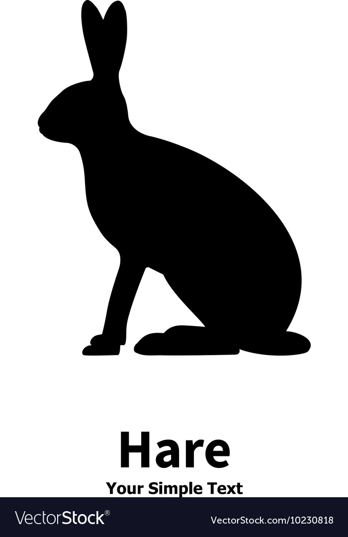 Black Silhouette Hare Royalty Free Vector Image