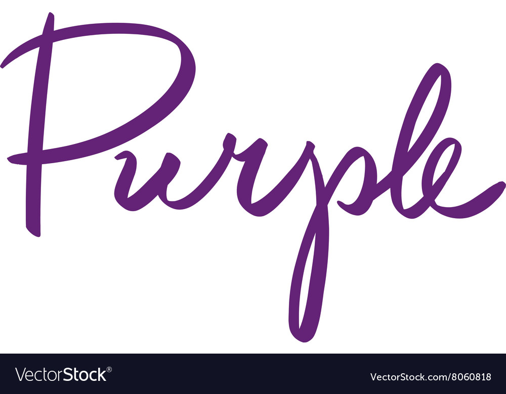 Calligraphy Handwritten Names Of Colors Purple Vector Image