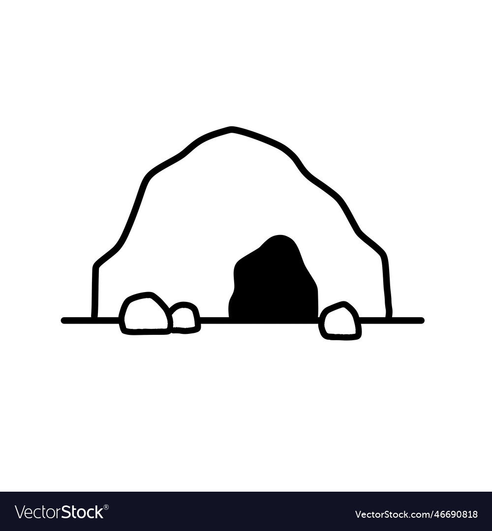 Cave Icon Stone Shelter Royalty Free Vector Image