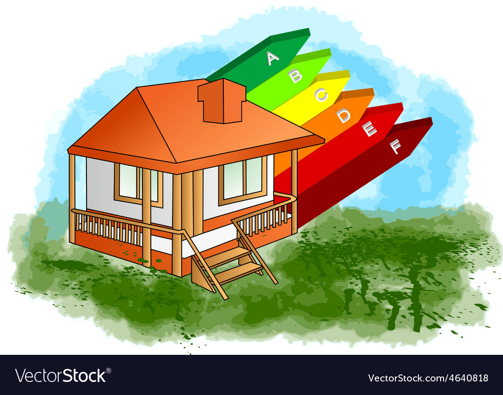 house-with-energy-efficiency-rating-royalty-free-vector