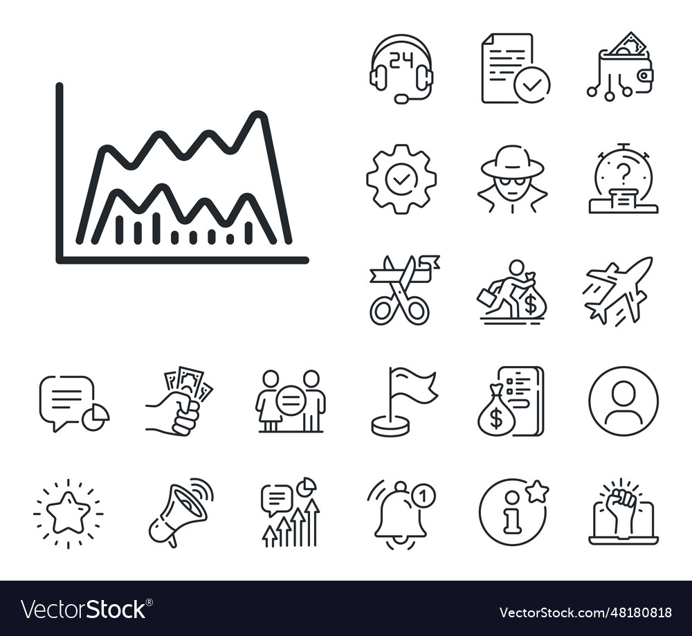 Investment chart line icon finance graph Vector Image