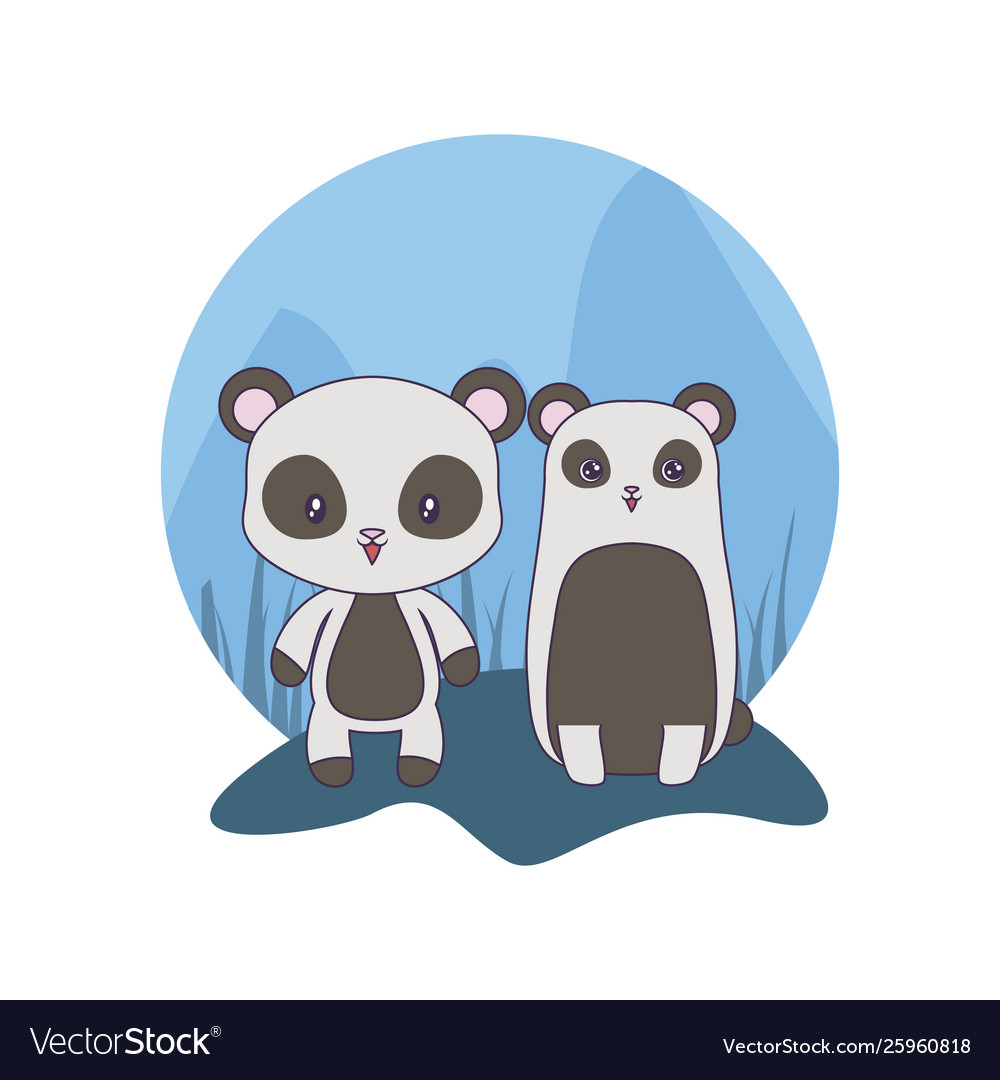 Panda bears animals isolated icon Royalty Free Vector Image