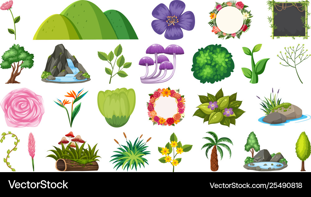 Set nature element Royalty Free Vector Image - VectorStock
