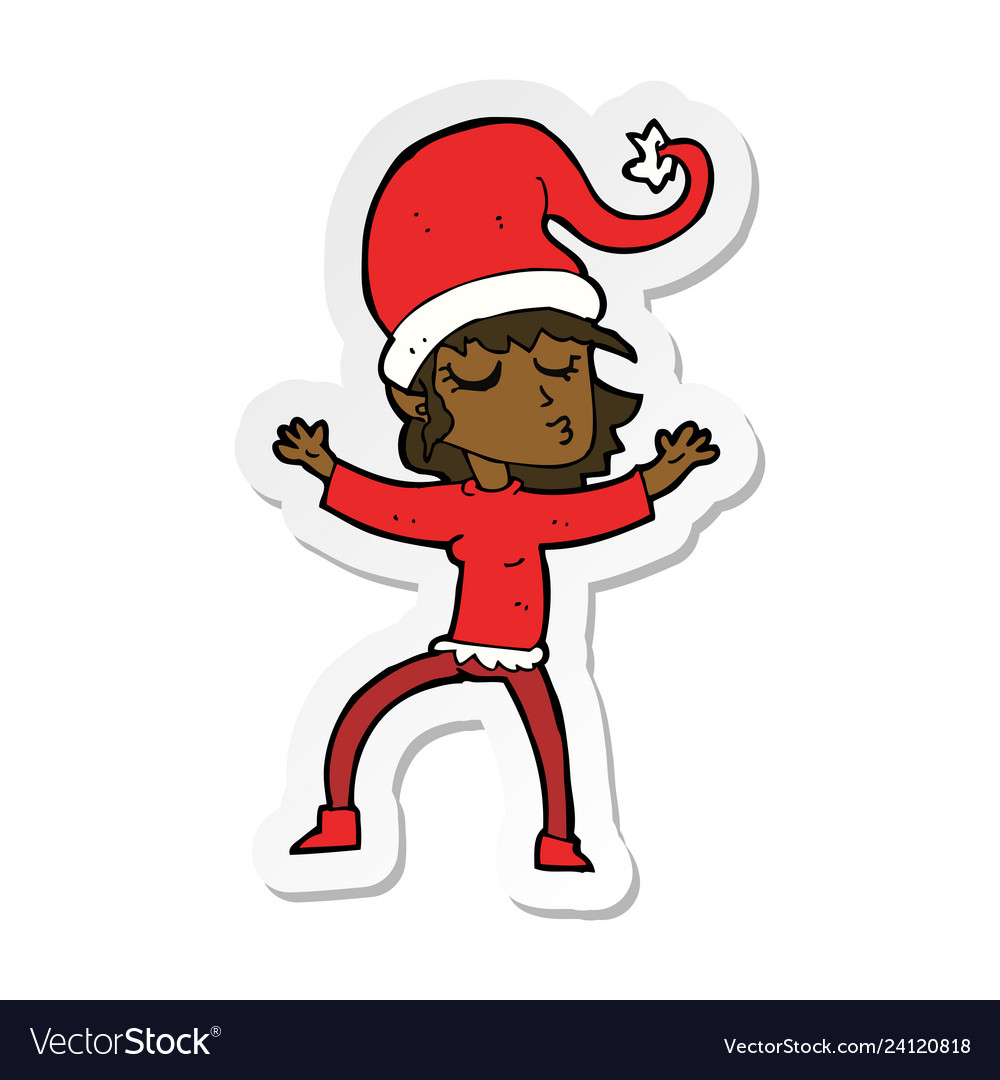 Sticker of a santas helper cartoon