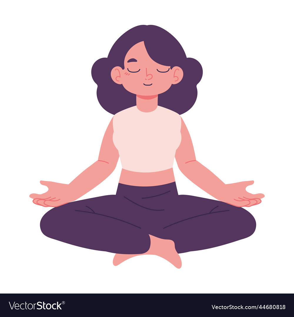 Woman Doing Meditation Royalty Free Vector Image