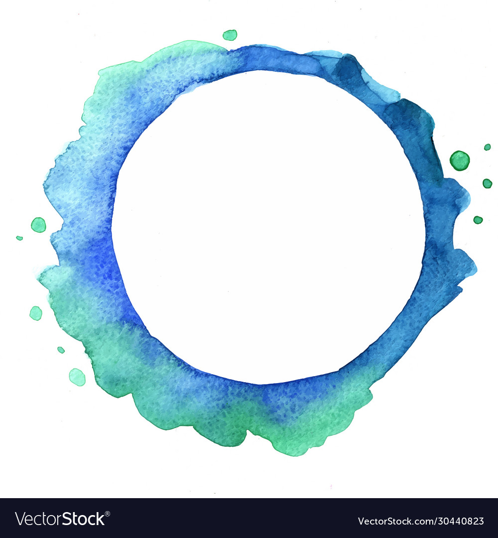 Abstract blue sea watercolor circle shape banner vector image Abstract blue sea watercolor circle shape banner