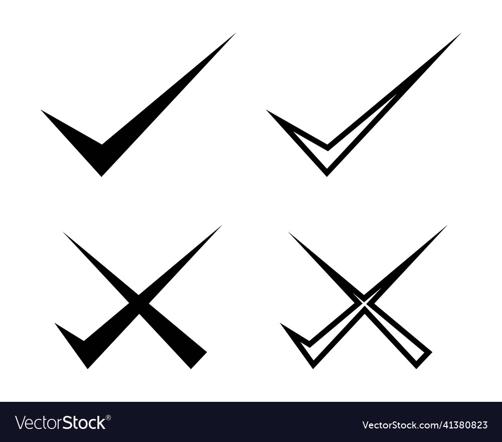 Check mark icon on white background tick symbol Vector Image