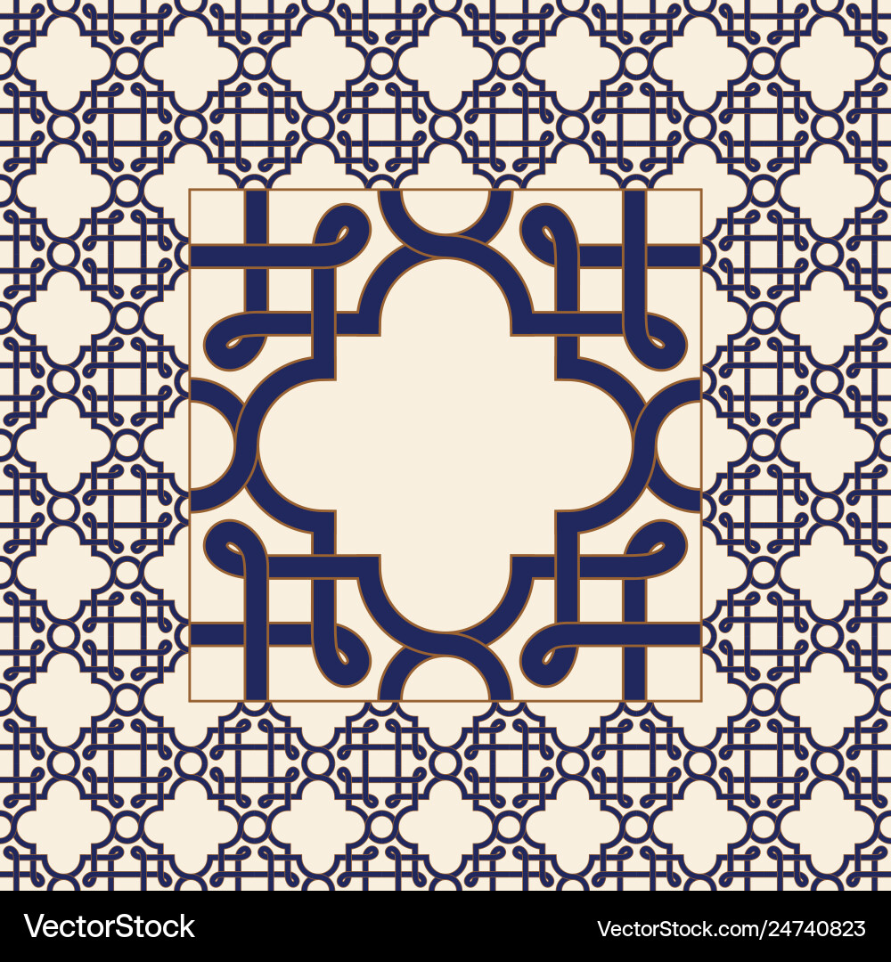 Gorgeous seamless pattern from tiles and border Vector Image