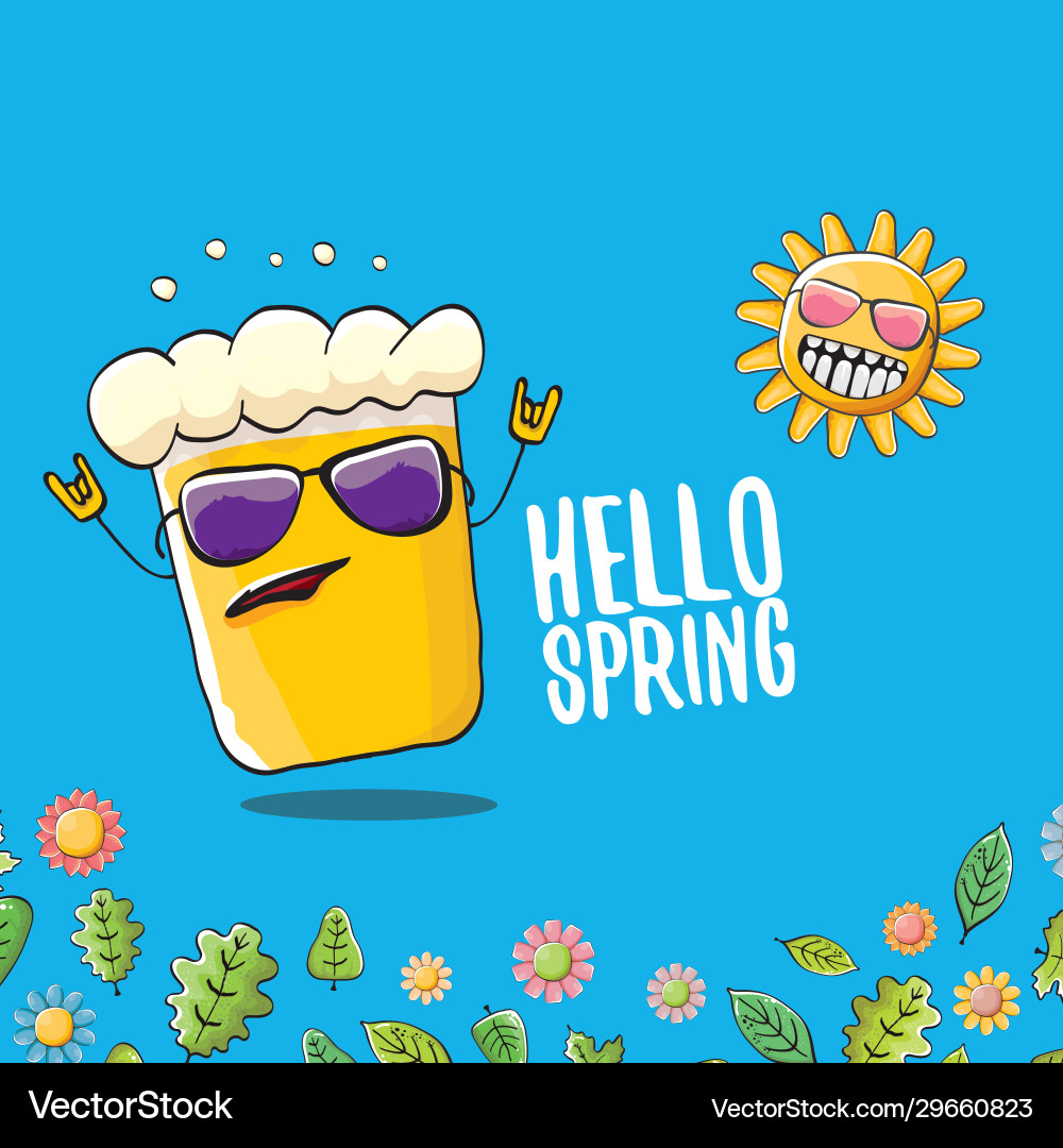Hello spring concept Royalty Free Vector Image