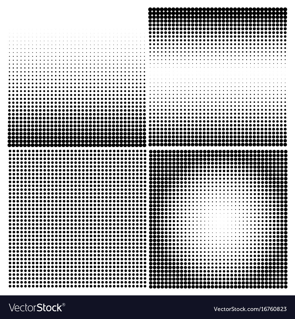 Set of halftone backgrounds black color Royalty Free Vector