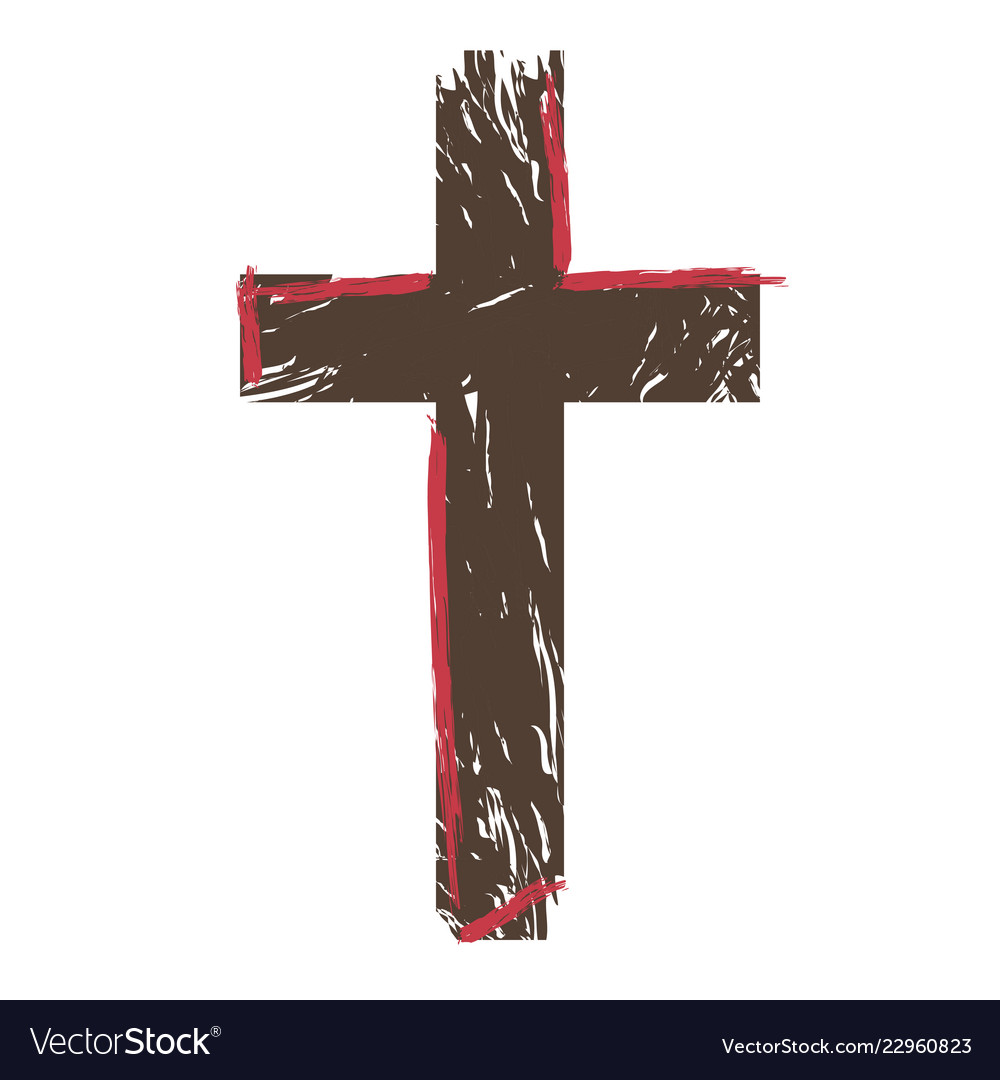 Sketch of a cross Royalty Free Vector Image - VectorStock