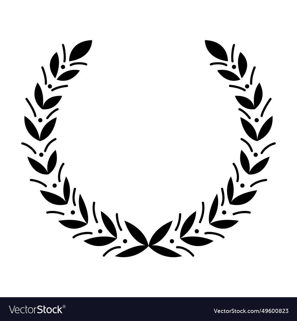 Vintage laurel wreath black silhouette circular Vector Image