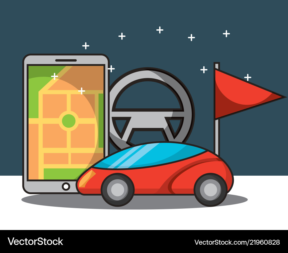 Autonomous car concept Royalty Free Vector Image