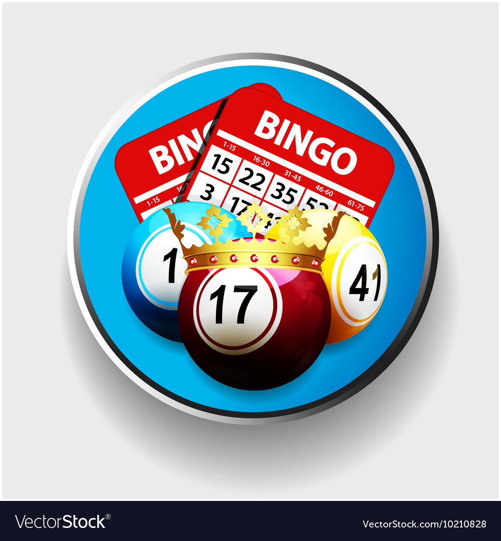 Bingo King And Cards Over Metallic Border Vector Image