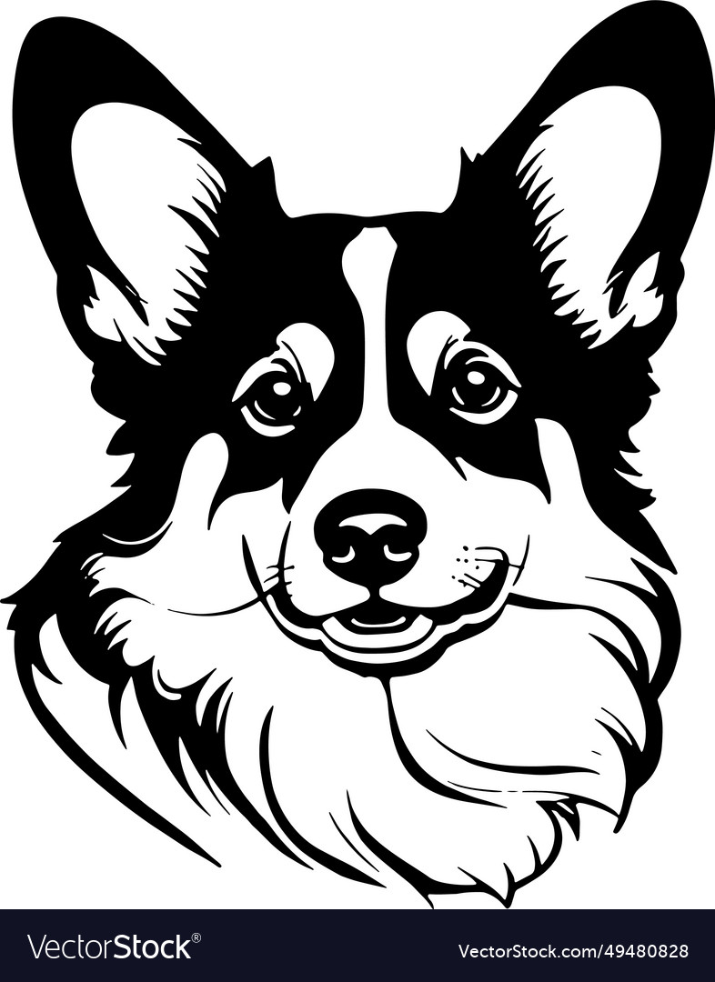 Corgi puppy silhouette logo Royalty Free Vector Image