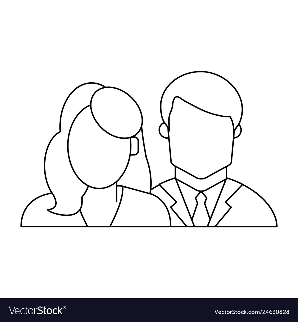 Couple avatar faceless in black and white Vector Image