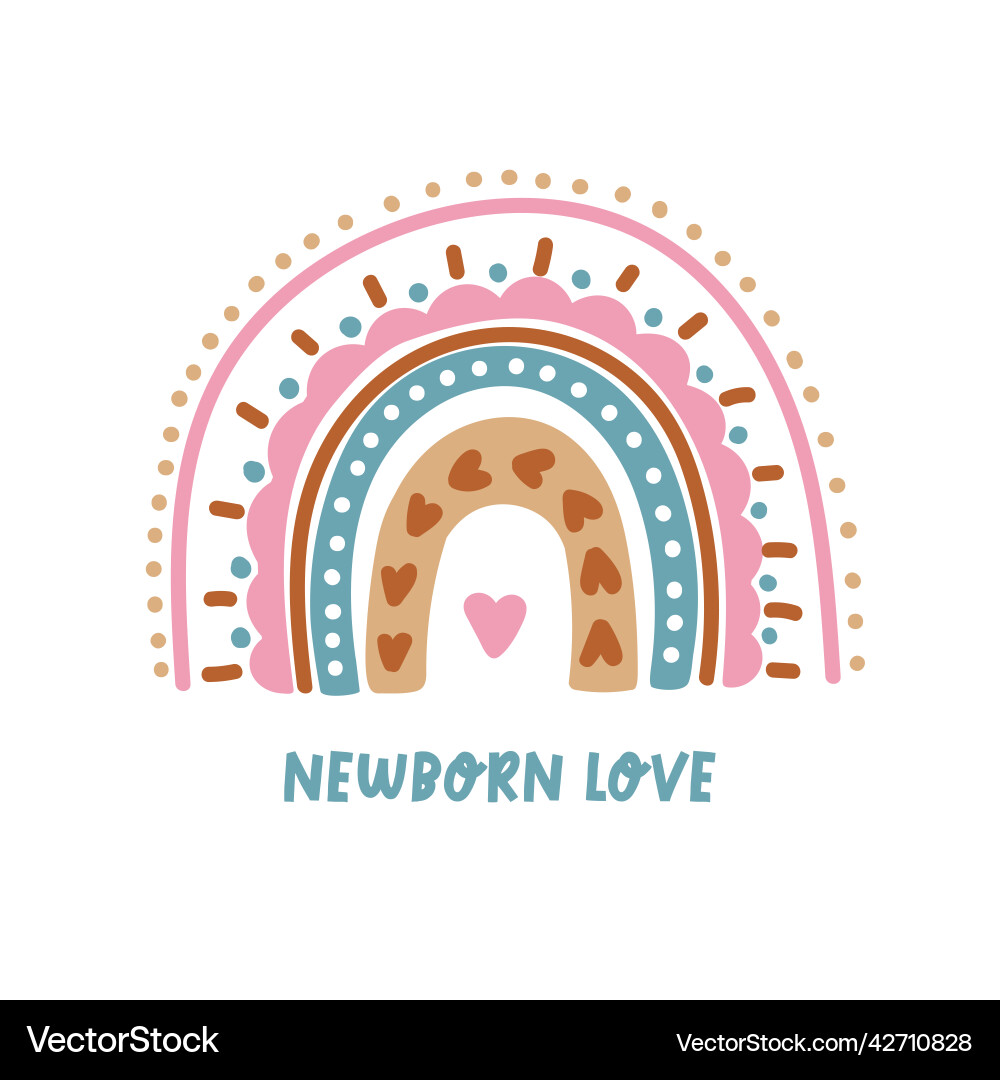 Cute rainbow colorful boho icon Royalty Free Vector Image