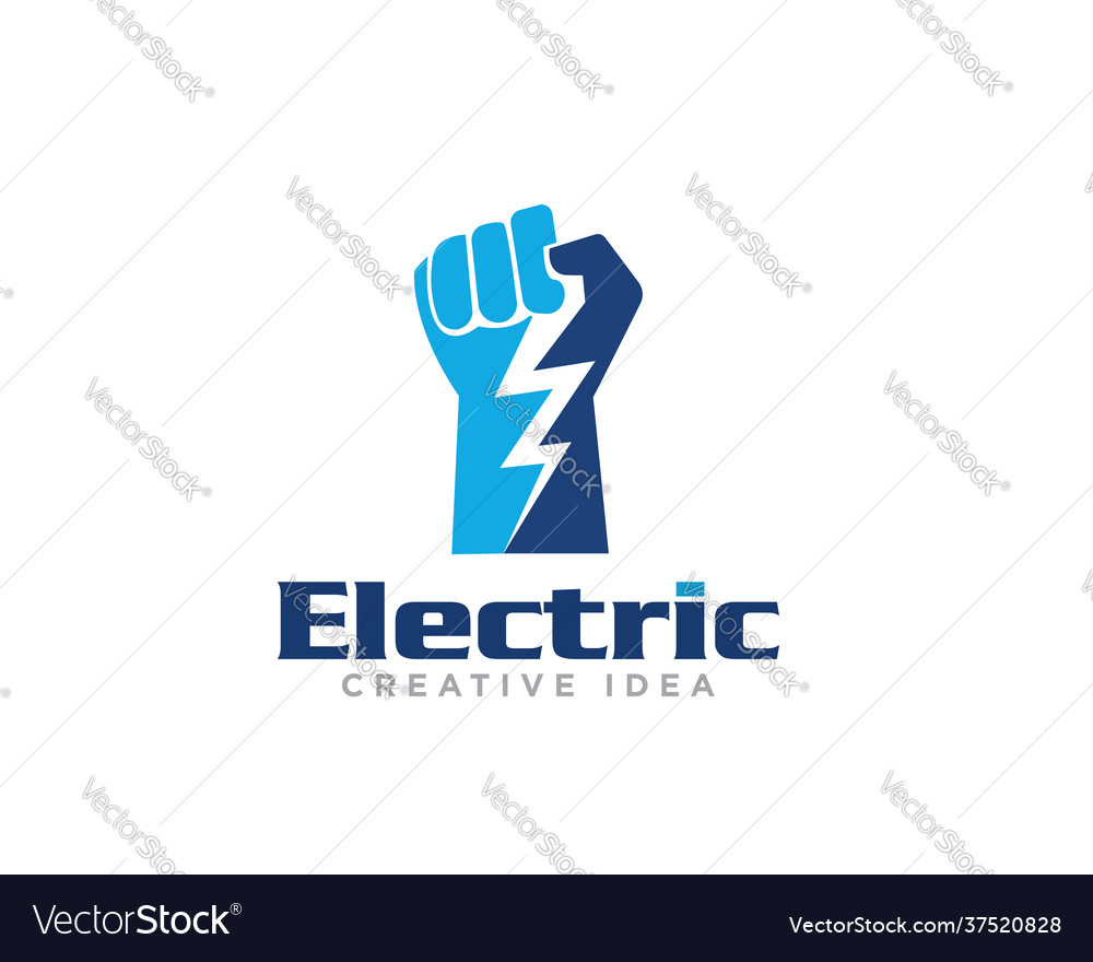 Electric lightening logo design Royalty Free Vector Image