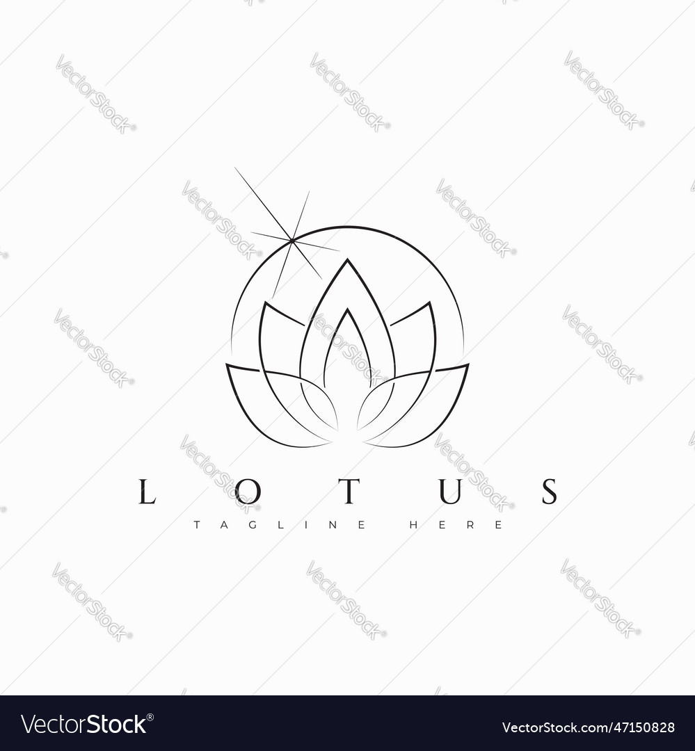 Logo lotus floral nature yoga spa wellness Vector Image