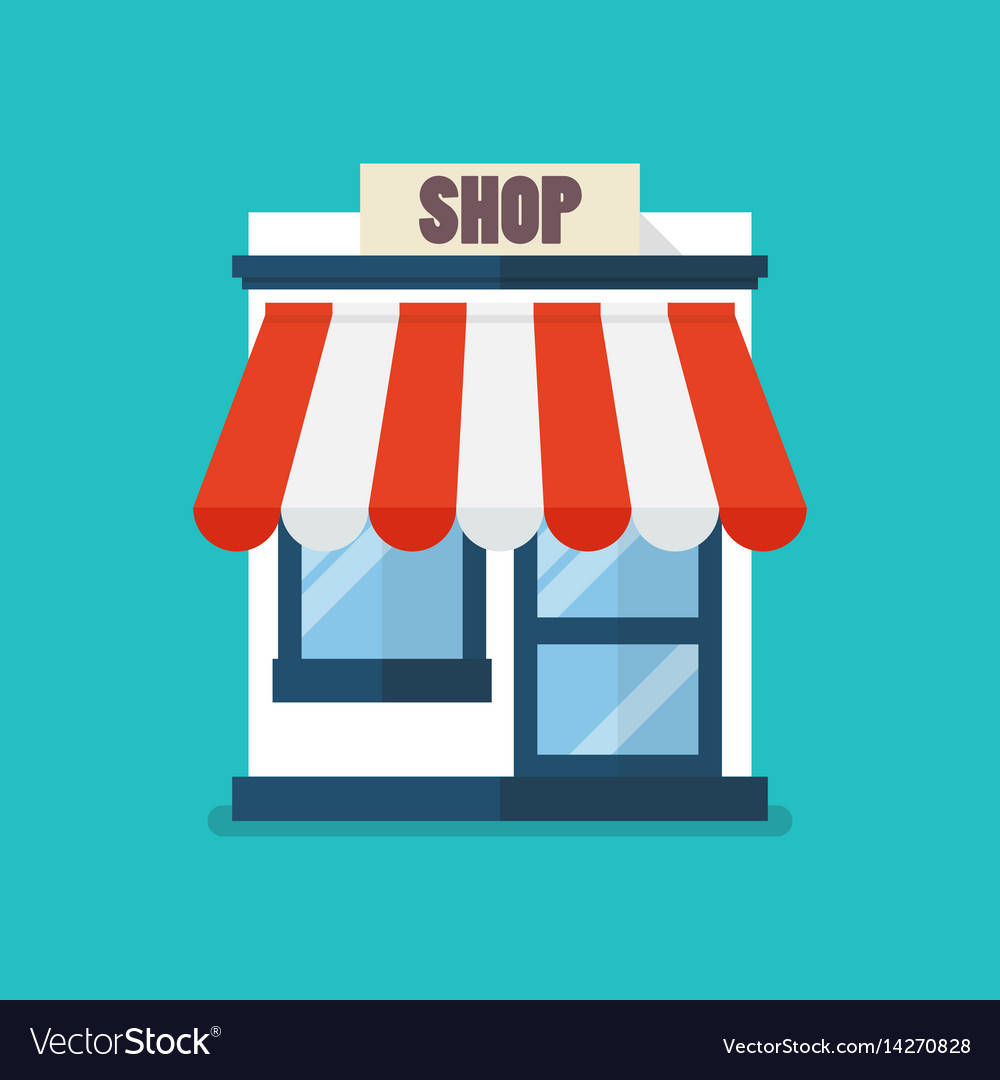 Shop store flat icon Royalty Free Vector Image