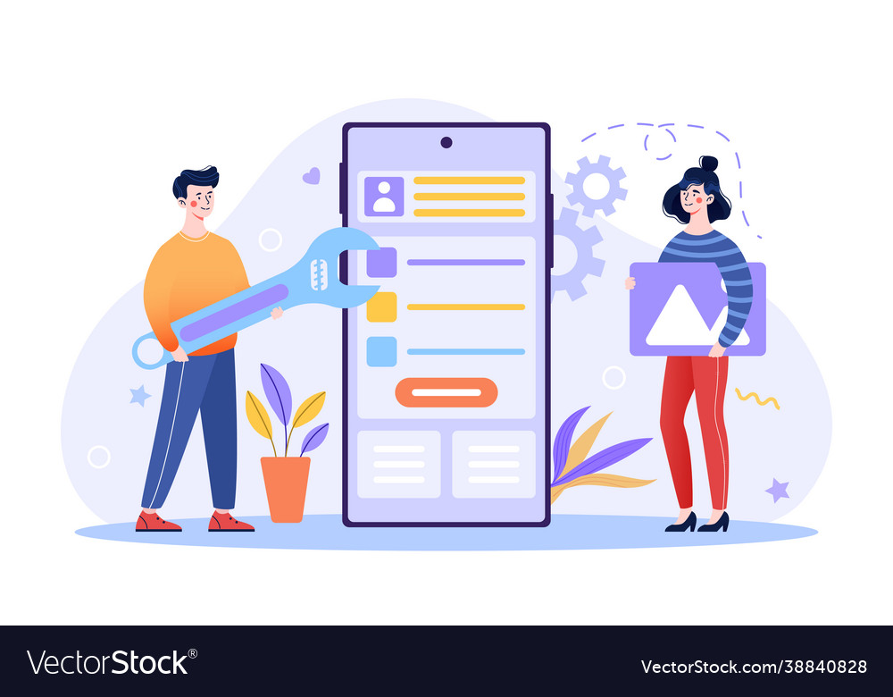 Ui or ux design concept Royalty Free Vector Image