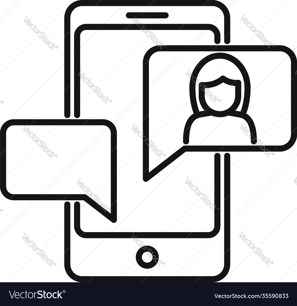 Agency phone chat icon outline style Royalty Free Vector