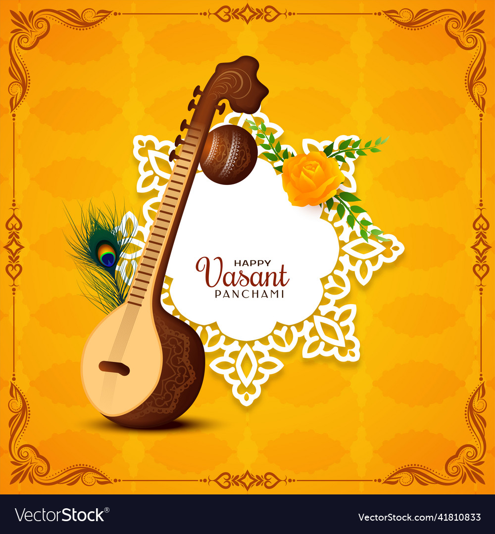 Happy vasant panchami traditional indian festival Vector Image