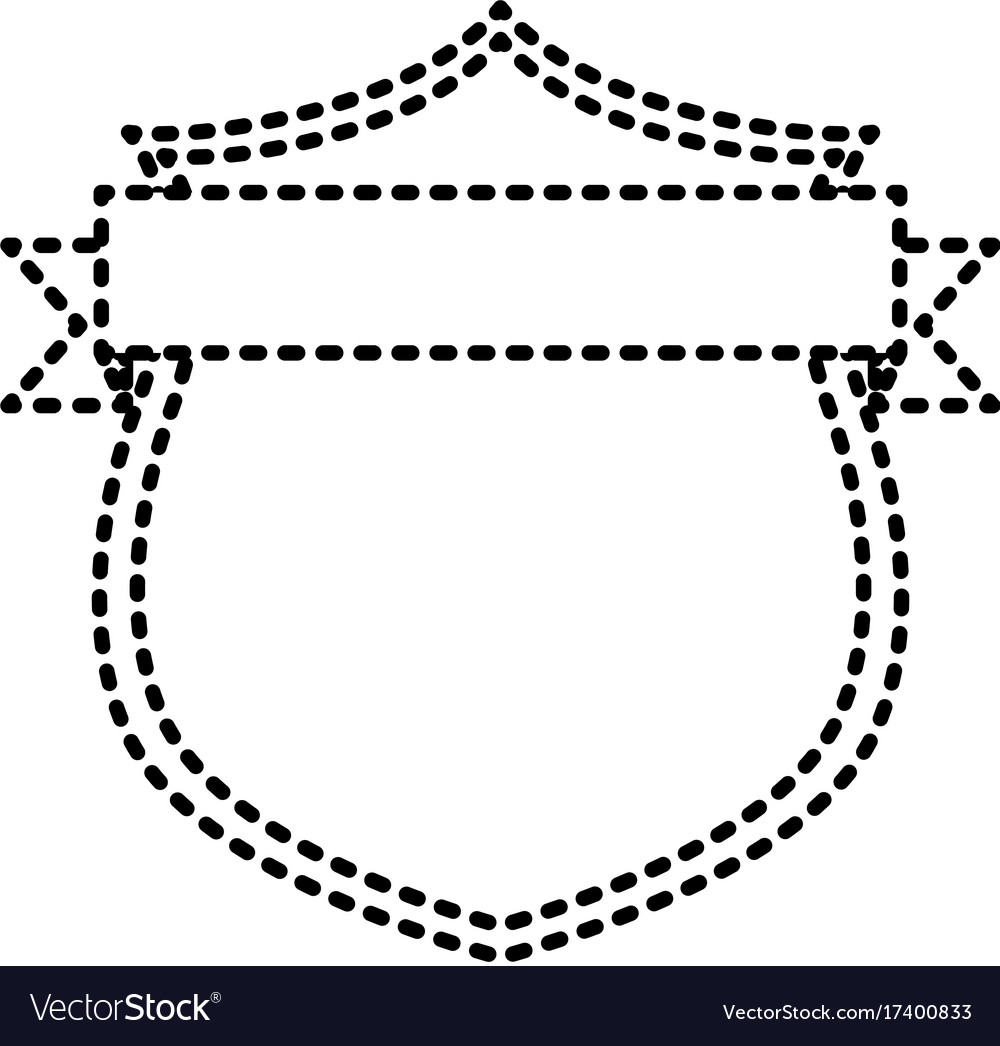 Shield with decorative ribbon icon Royalty Free Vector Image