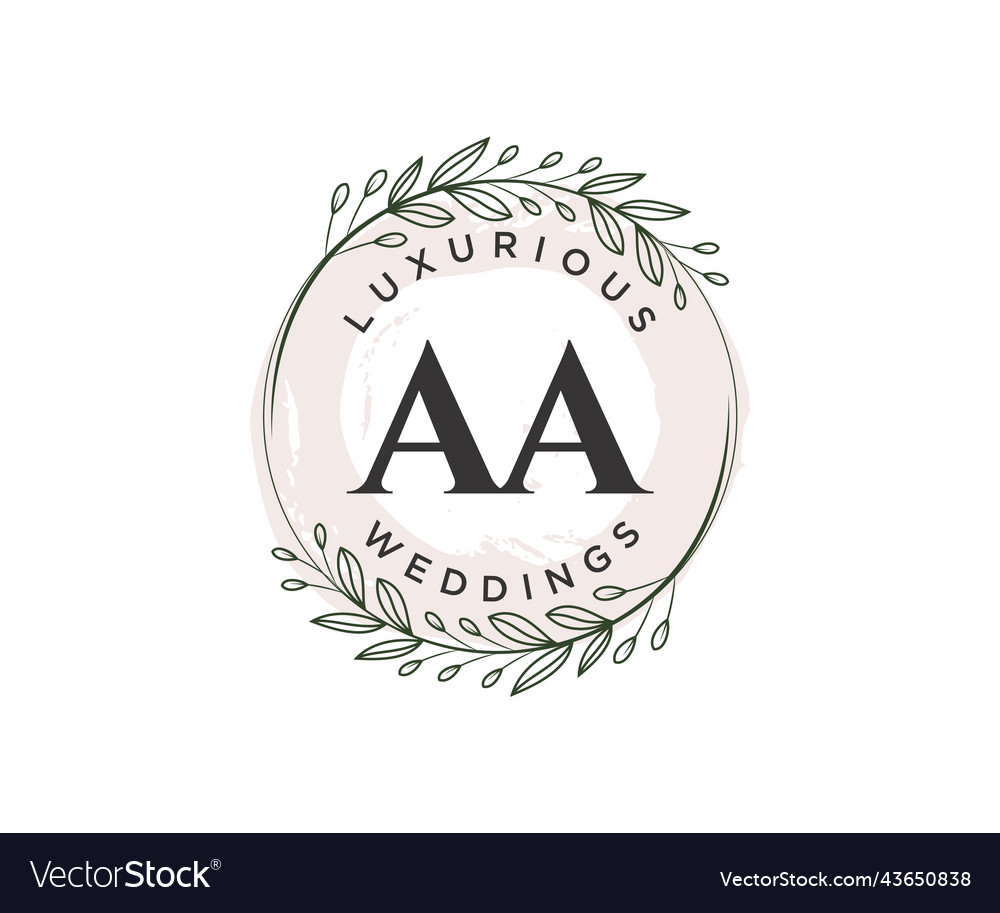 Aa initials letter wedding monogram logos Vector Image