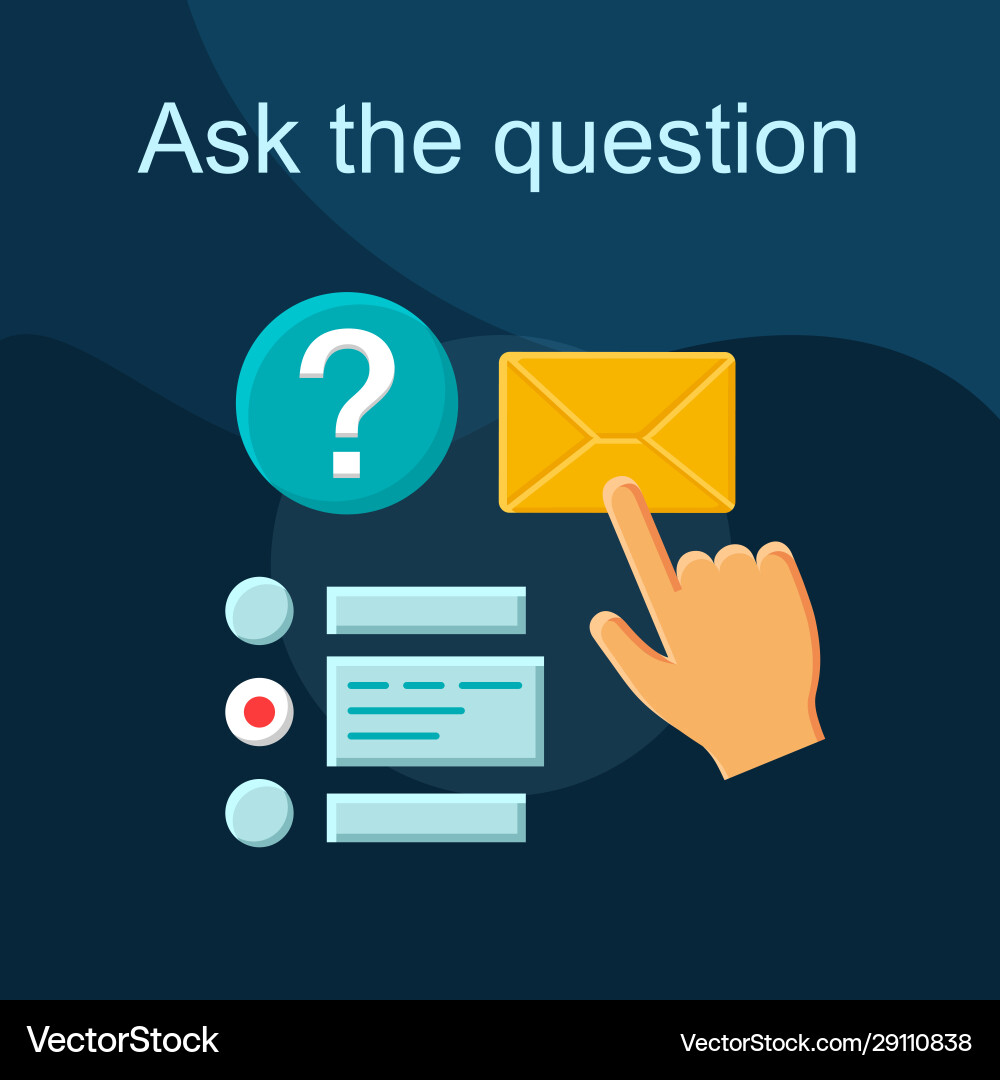 Ask question flat concept icon Royalty Free Vector Image