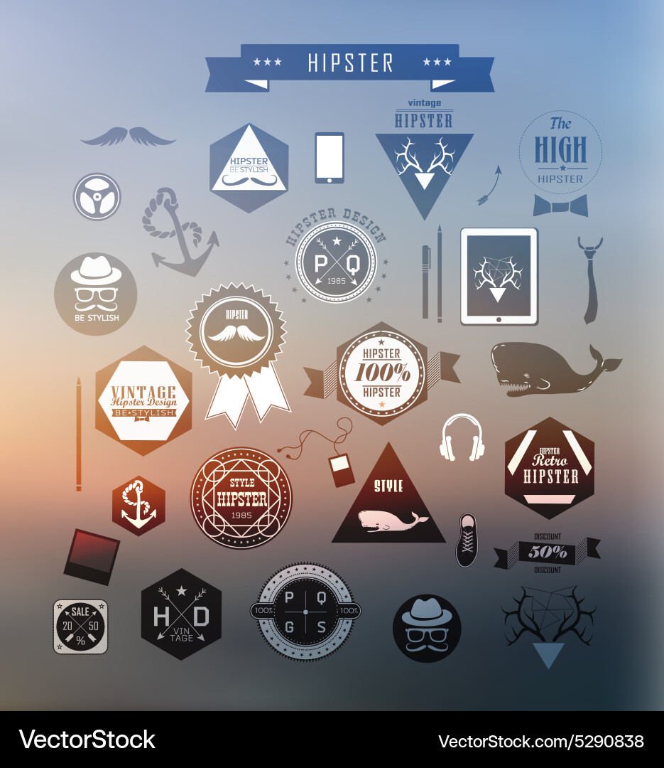Hipster style elements Royalty Free Vector Image