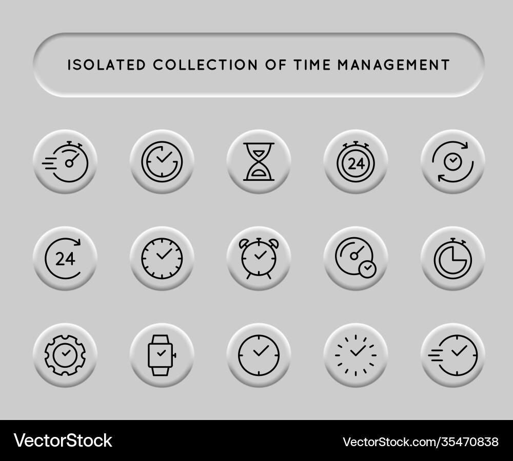 Isolated collection business infographics time Vector Image
