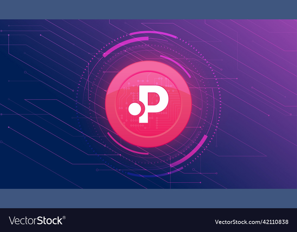 Pols crypto currency themed banner Royalty Free Vector Image