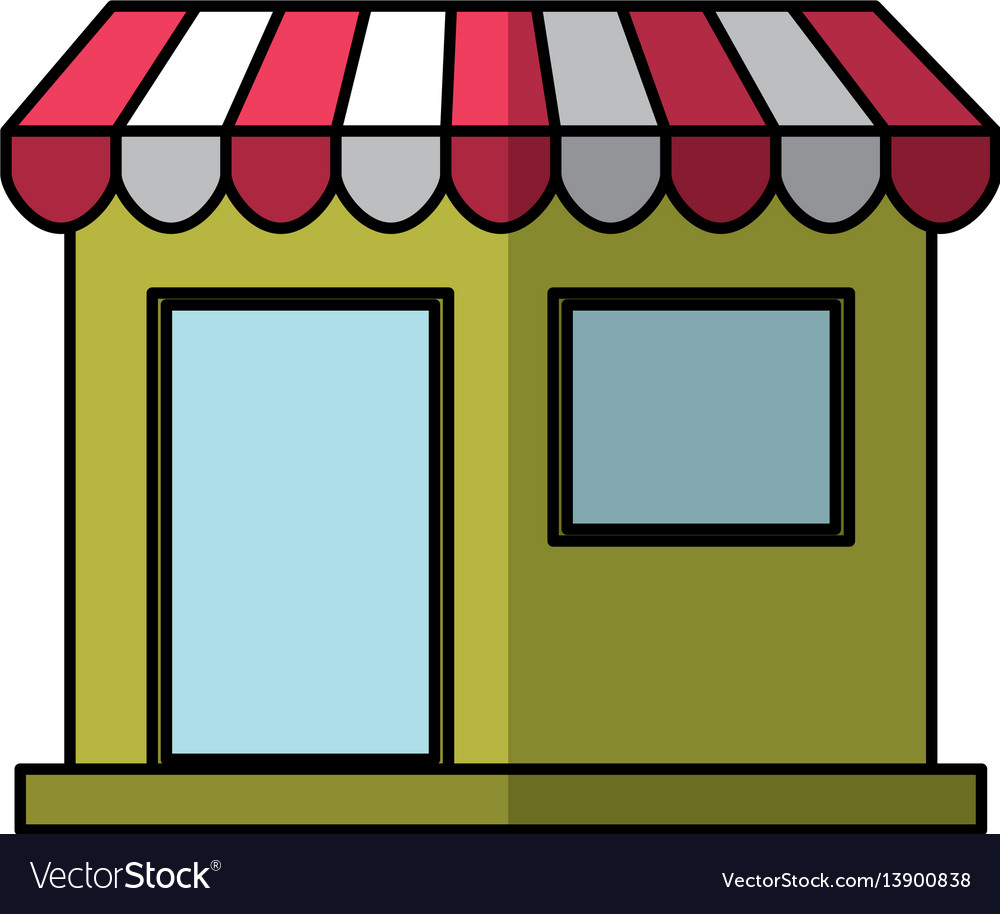 Store building front isolated icon Royalty Free Vector Image