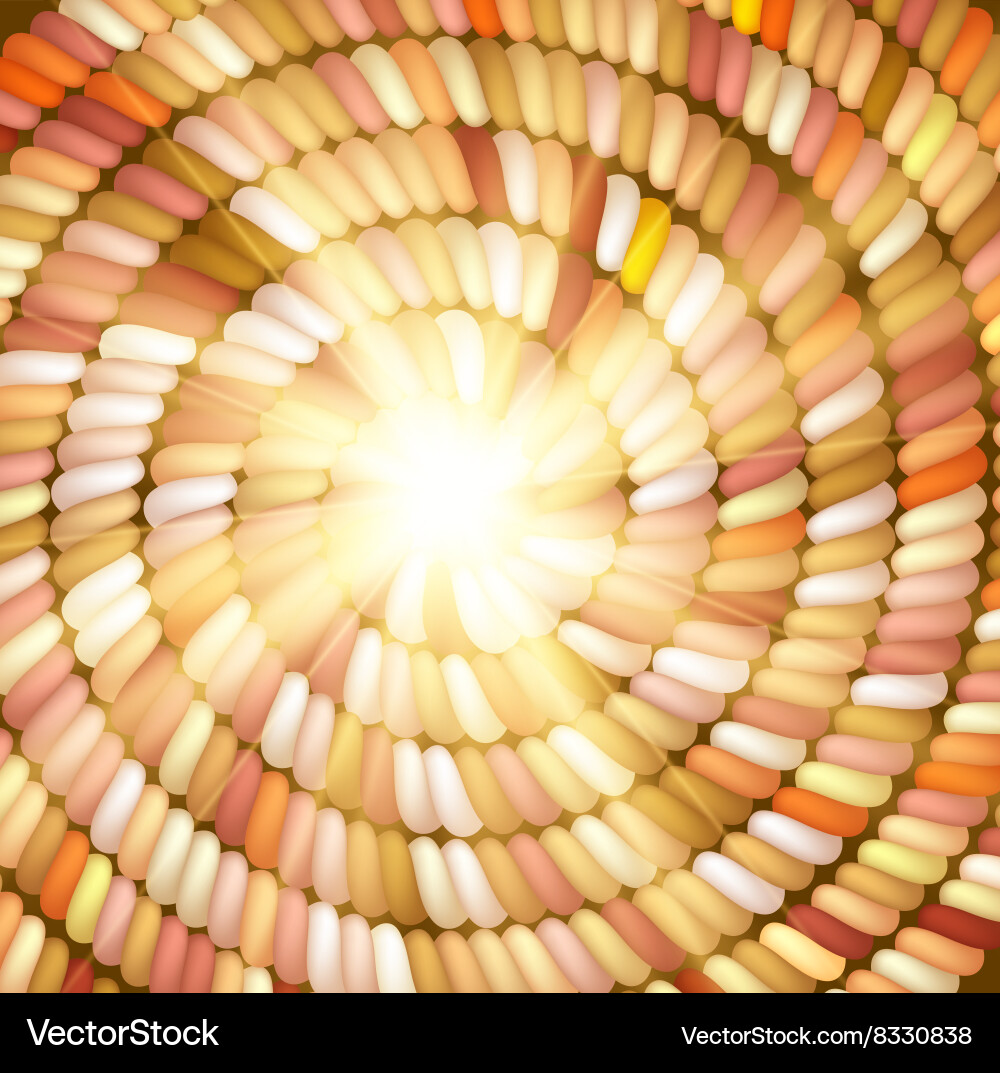 Sun and orange Colored Rope in spiral Royalty Free Vector